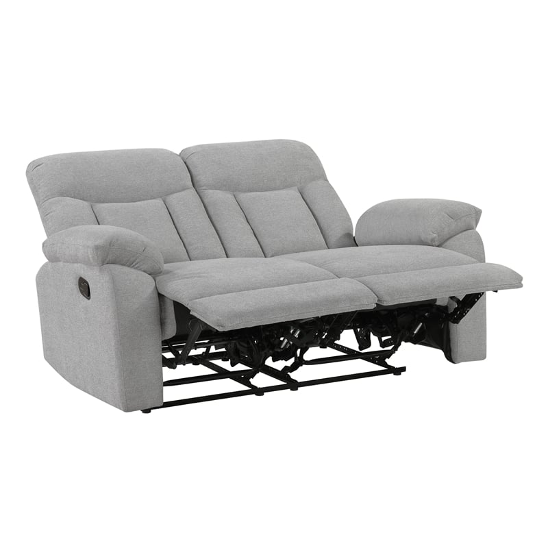 Pemberly Row Chenille 2-Piece Reclining Sofa and Loveseat Set in Gray