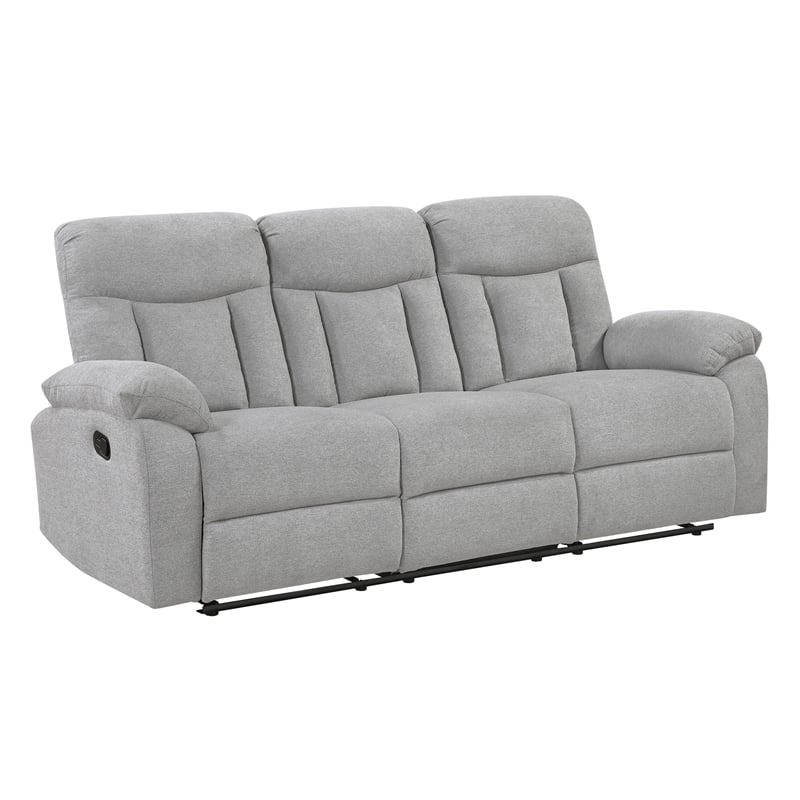 Pemberly Row Chenille 2-Piece Reclining Sofa and Loveseat Set in Gray