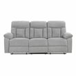 Pemberly Row Chenille 2-Piece Reclining Sofa and Loveseat Set in Gray
