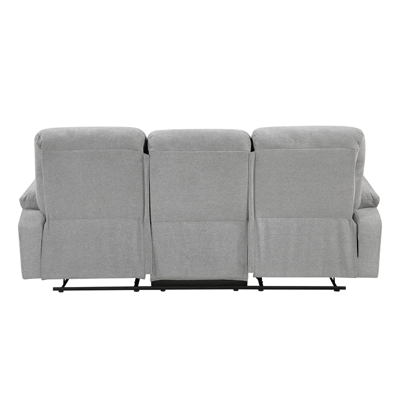 Pemberly Row Chenille 2-Piece Reclining Sofa and Loveseat Set in Gray