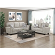 Pemberly Row Chenille Sofa with Pocket Coils and 2 Decor Pillows in Gray