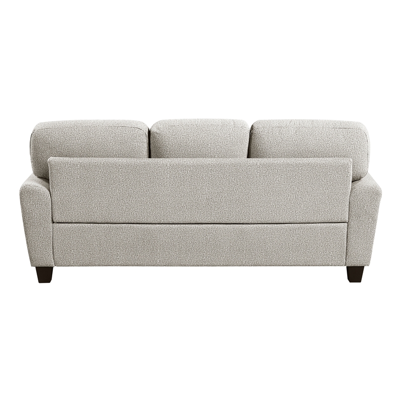 Pemberly Row Chenille Sofa with Pocket Coils and 2 Decor Pillows in Gray