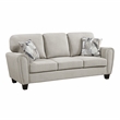 Pemberly Row Chenille Sofa with Pocket Coils and 2 Decor Pillows in Gray