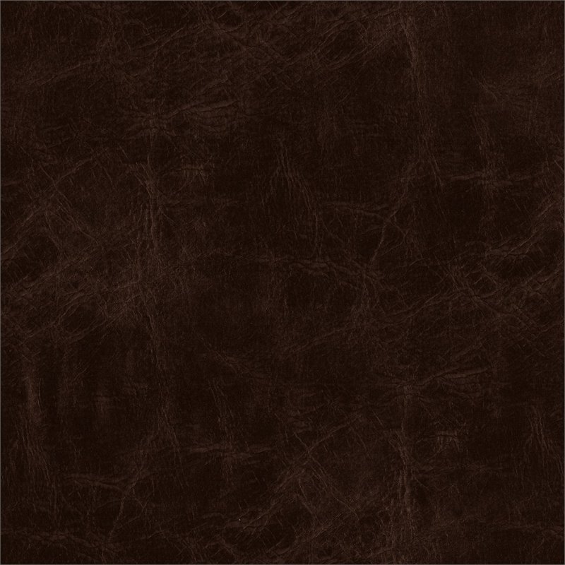 Pemberly Row Faux Leather Accent Chair with Nailhead Trim in Dark Brown