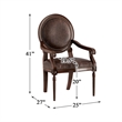Pemberly Row Faux Leather Accent Chair with Nailhead Trim in Dark Brown
