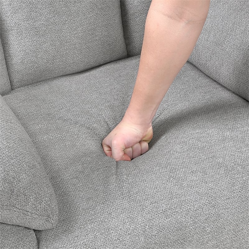 Pemberly Row Chenille Rocker Reclining Chair with Pocket Coils in Gray