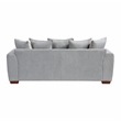 Pemberly Row Chenille Scatter Back Sofa with Nailhead Trim and 7 Pillows in Gray