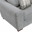 Pemberly Row Chenille Scatter Back Sofa with Nailhead Trim and 7 Pillows in Gray