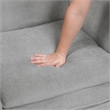 Pemberly Row Chenille Scatter Back Sofa with Nailhead Trim and 7 Pillows in Gray