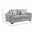 Pemberly Row Chenille Scatter Back Sofa with Nailhead Trim and 7 Pillows in Gray