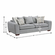 Pemberly Row Chenille Scatter Back Sofa with Nailhead Trim and 7 Pillows in Gray