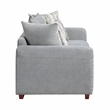 Pemberly Row Chenille Scatter Back Sofa with Nailhead Trim and 7 Pillows in Gray