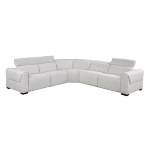Pemberly Row Chenille 5-Piece Modular Power Reclining Sectional in Cloud