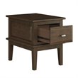 Pemberly Row Birch Veneer 1 Drawer End Table with Ball Bearing Glides in Cherry
