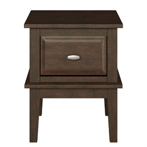 Pemberly Row Birch Veneer 1 Drawer End Table with Ball Bearing Glides in Cherry