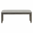 Pemberly Row Pine Wood Upholstered Dining Bench with 300 lb Capacity in Gray