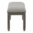 Pemberly Row Pine Wood Upholstered Dining Bench with 300 lb Capacity in Gray