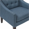 Pemberly Row Tufted Mid-Century Accent Chair with Solid Wood Legs in Blue