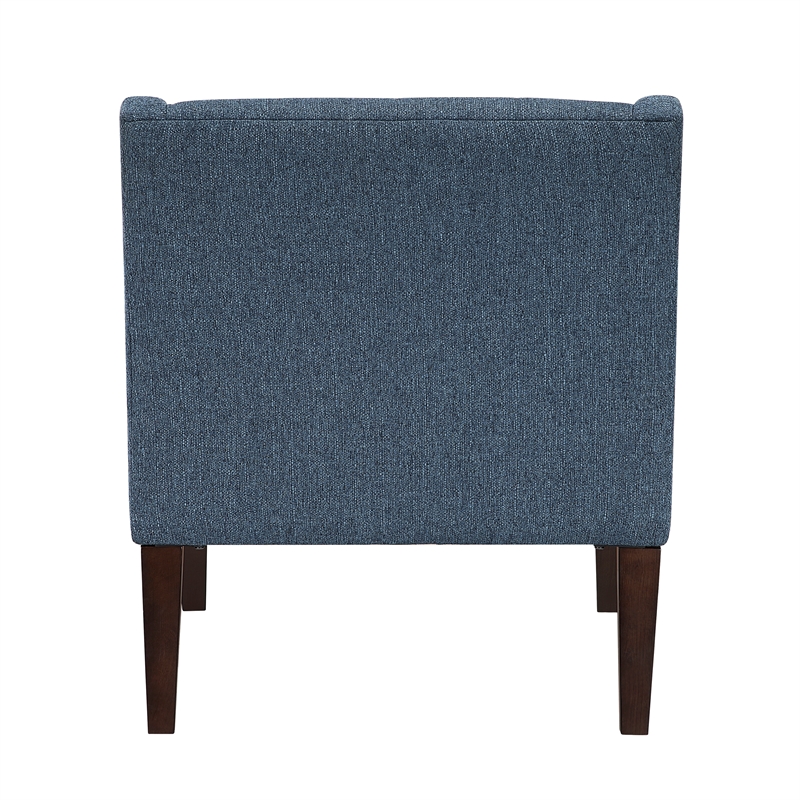 Pemberly Row Tufted Mid-Century Accent Chair with Solid Wood Legs in Blue