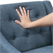 Pemberly Row Tufted Mid-Century Accent Chair with Solid Wood Legs in Blue