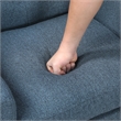 Pemberly Row Tufted Mid-Century Accent Chair with Solid Wood Legs in Blue