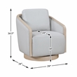 Pemberly Row Textured 360-Degree Swivel Lounge Chair with Oak Trim in Gray