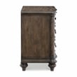Pemberly Row Oak Veneer 3 Drawer Nightstand with Dovetail Joints in Brown Oak
