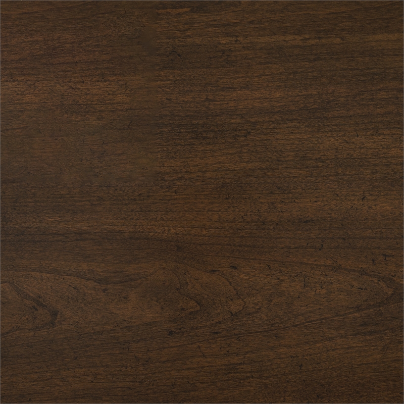 Pemberly Row Cherry Veneer Round Pedestal End Table with Carved Legs in Brown