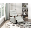 Pemberly Row Faux Leather 360-Degree Swivel Glider Reclining Chair in Smoke