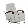 Pemberly Row Faux Leather 360-Degree Swivel Glider Reclining Chair in Smoke