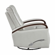 Pemberly Row Faux Leather 360-Degree Swivel Glider Reclining Chair in Smoke