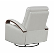 Pemberly Row Faux Leather 360-Degree Swivel Glider Reclining Chair in Smoke