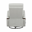 Pemberly Row Faux Leather 360-Degree Swivel Glider Reclining Chair in Smoke