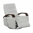 Pemberly Row Faux Leather 360-Degree Swivel Glider Reclining Chair in Smoke