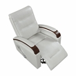 Pemberly Row Faux Leather 360-Degree Swivel Glider Reclining Chair in Smoke
