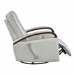 Pemberly Row Faux Leather 360-Degree Swivel Glider Reclining Chair in Smoke