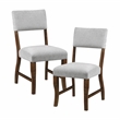 Pemberly Row Gray Chenille Upholstered Dining Side Chair with Wood Frame - Brown