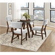 Pemberly Row Gray Chenille Upholstered Dining Side Chair with Wood Frame - Brown