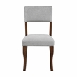 Pemberly Row Gray Chenille Upholstered Dining Side Chair with Wood Frame - Brown