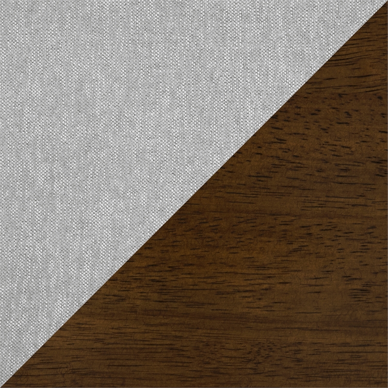 Pemberly Row Gray Chenille Upholstered Dining Side Chair with Wood Frame - Brown