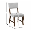 Pemberly Row Gray Chenille Upholstered Dining Side Chair with Wood Frame - Brown