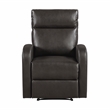 Pemberly Row Faux Leather Espresso Wall-Hugger Reclining Chair with Side Pocket