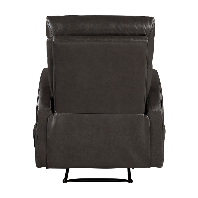 Pemberly Row Faux Leather Espresso Wall-Hugger Reclining Chair with Side Pocket