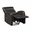 Pemberly Row Faux Leather Espresso Wall-Hugger Reclining Chair with Side Pocket