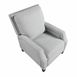 Pemberly Row Chenille Push Back Reclining Accent Chair with Nailhead Trim - Gray