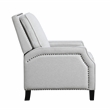 Pemberly Row Chenille Push Back Reclining Accent Chair with Nailhead Trim - Gray