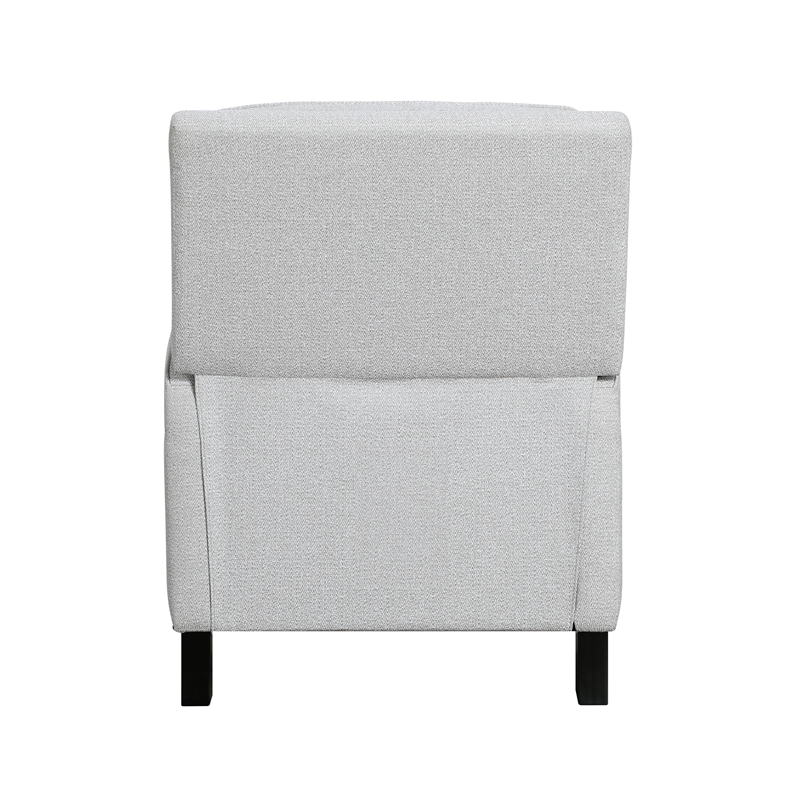 Pemberly Row Chenille Push Back Reclining Accent Chair with Nailhead Trim - Gray