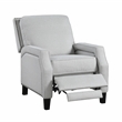 Pemberly Row Chenille Push Back Reclining Accent Chair with Nailhead Trim - Gray
