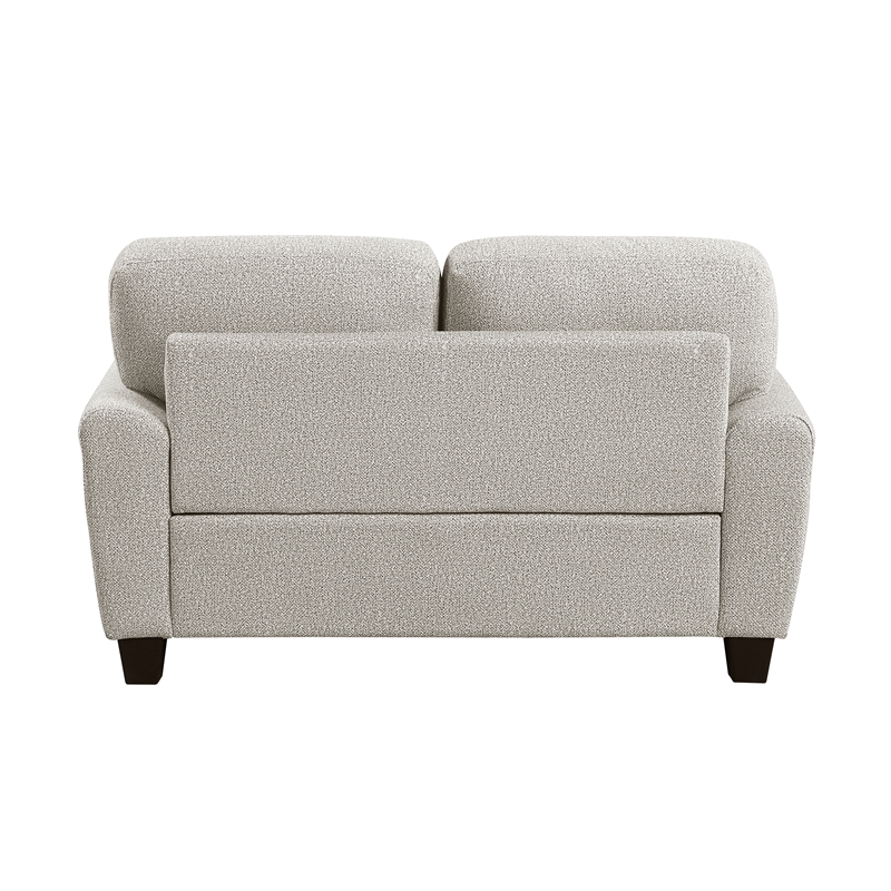 Pemberly Row Chenille Loveseat with 2 Decorative Pillows & Pocket Coils in Gray