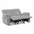 Pemberly Row Chenille Double Reclining Loveseat with Tab Pull 300 lb Cap in Gray